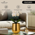 Load image into Gallery viewer, Lustre Gold Metallic Finish Accent Metal Vase
