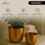 Load image into Gallery viewer, Solis Curved Metallic Finish Metal Planter Set of 2