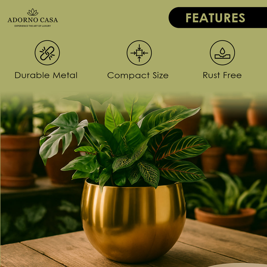 Lustre Metallic Finish Accent Metal Bowl