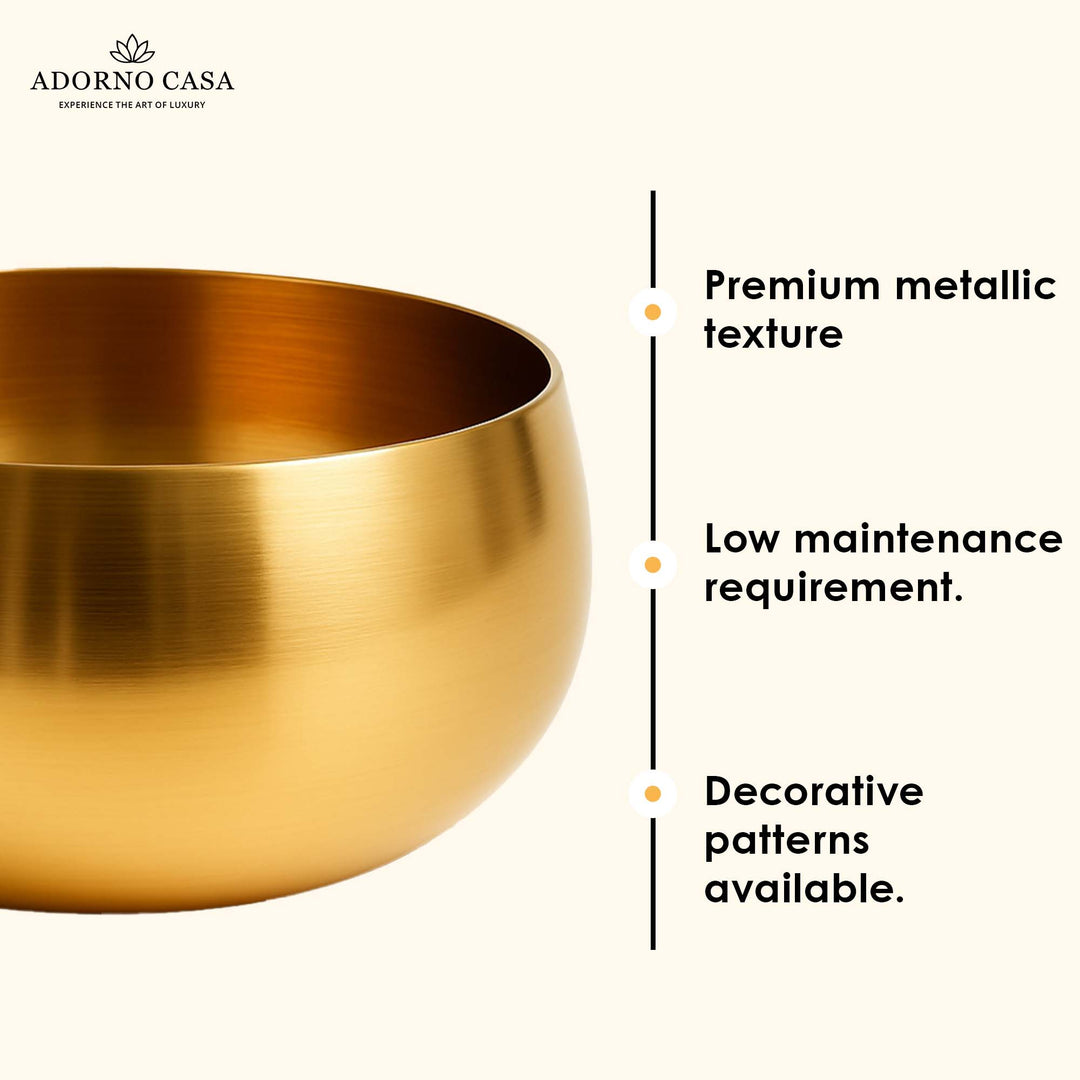 Lustre Metallic Finish Accent Metal Bowl