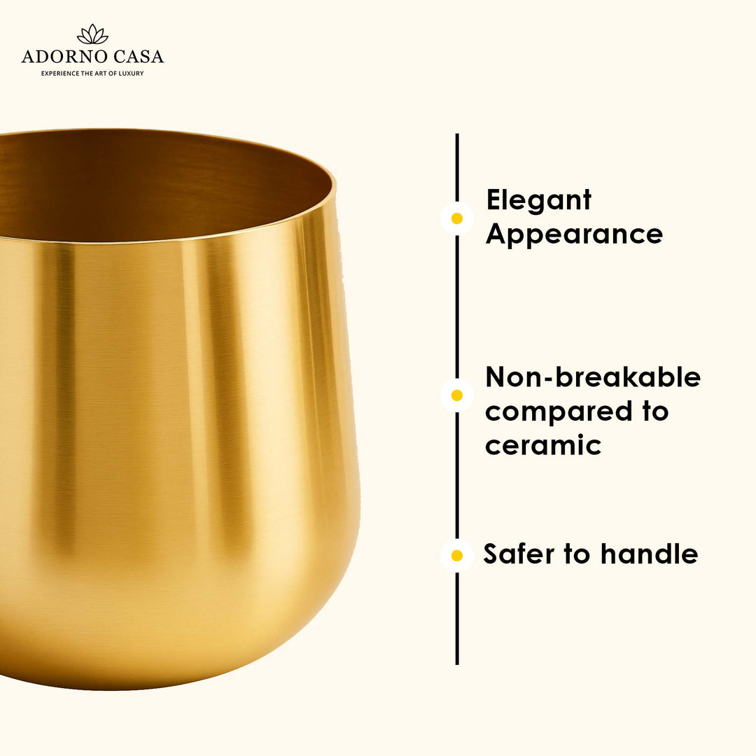 Lustre Gold Metallic Finish Accent Metal Vase