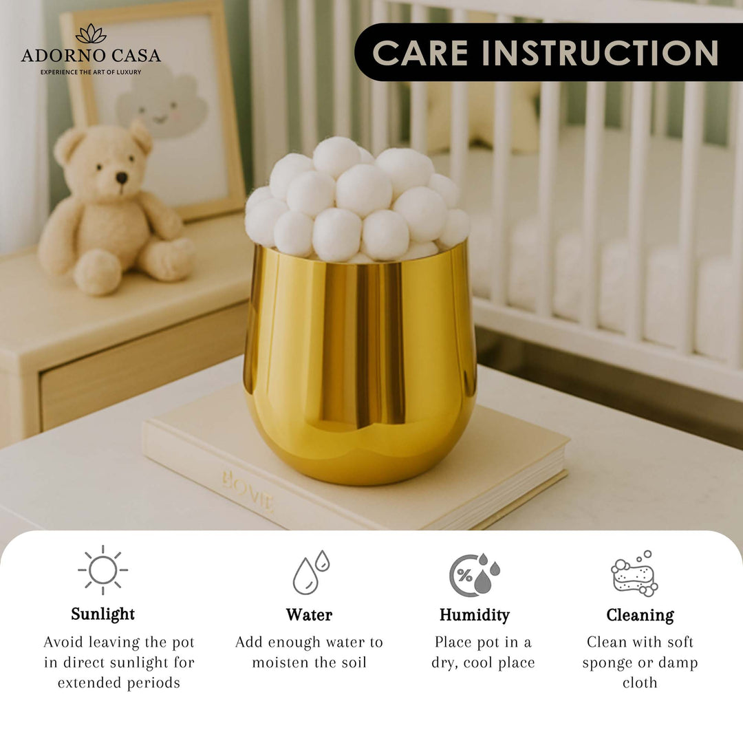Lustre Gold Metallic Finish Accent Metal Vase