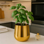 Load image into Gallery viewer, Lustre Gold Metallic Finish Accent Metal Vase