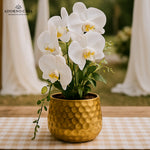 Load image into Gallery viewer, Aurum Hammered Finish Metal Accent Vase