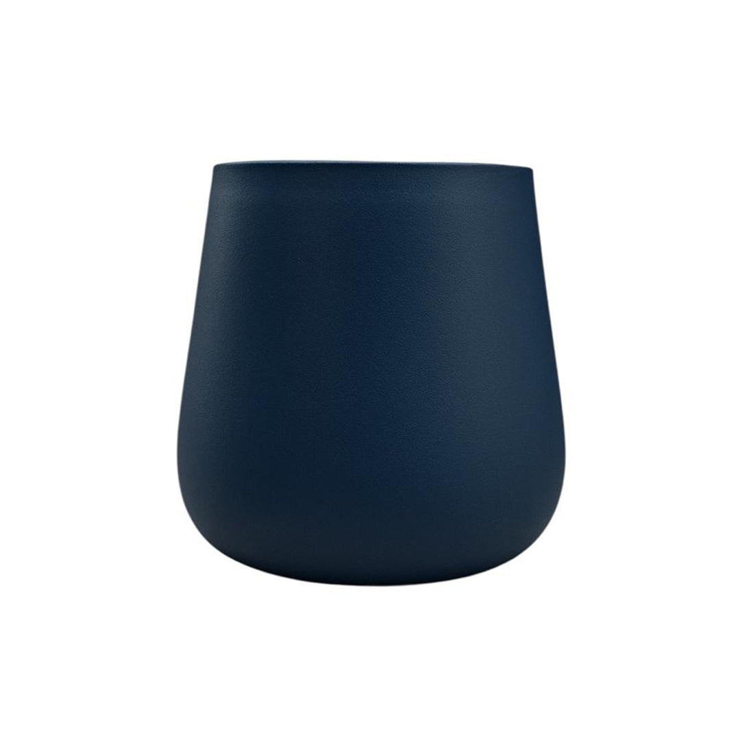 Noire Sculpt Matte Powder-Coated Metal Vase