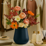 Load image into Gallery viewer, Noire Sculpt Matte Powder-Coated Metal Vase

