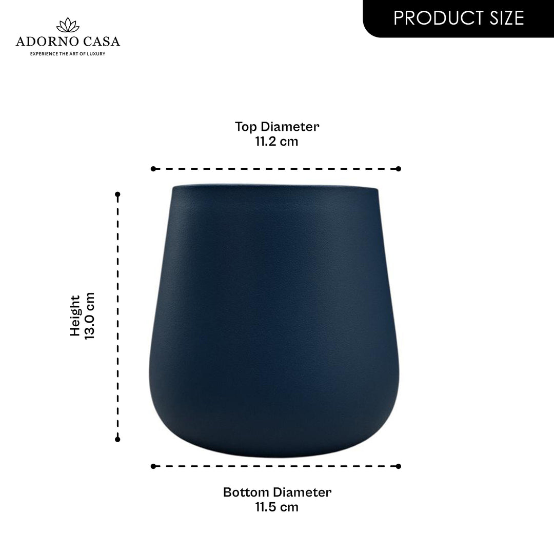 Noire Sculpt Matte Powder-Coated Metal Vase