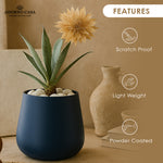 Load image into Gallery viewer, Noire Sculpt Matte Powder-Coated Metal Vase
