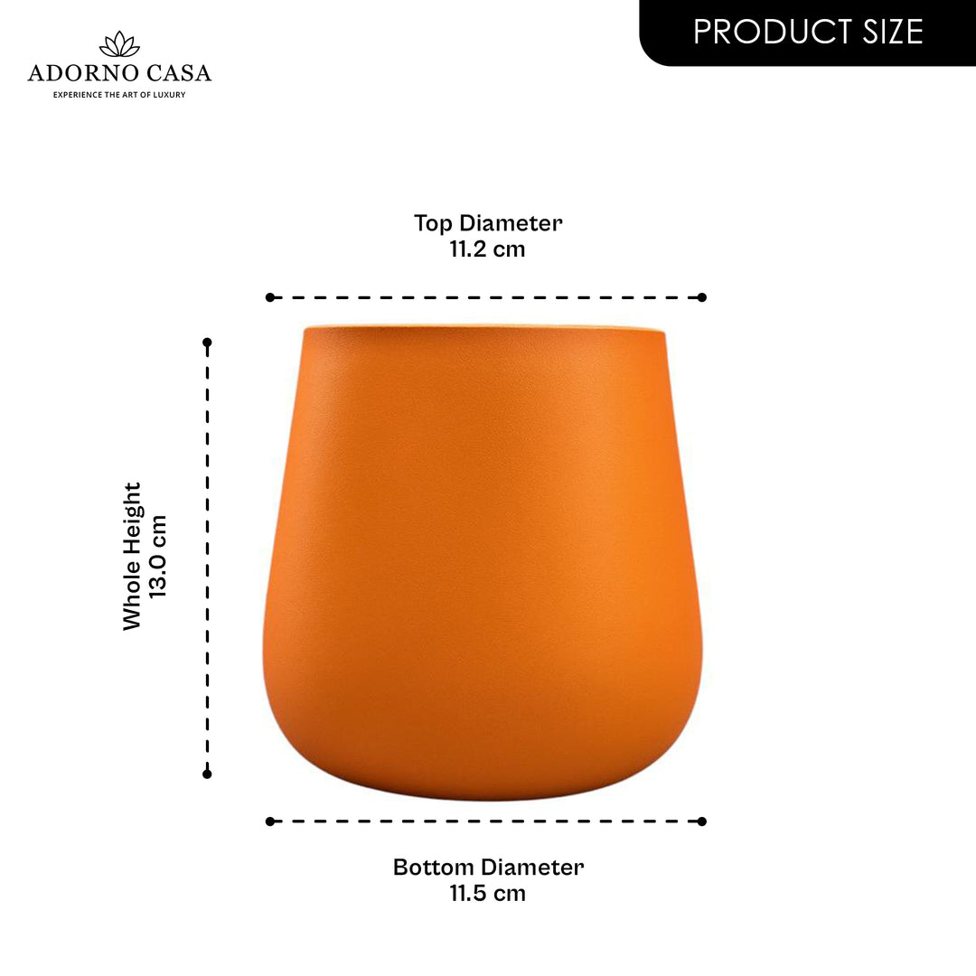 Noire Sculpt Matte Powder-Coated Metal Vase