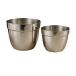 Load image into Gallery viewer, Solis Curved Metallic Finish Metal Planter Set of 2