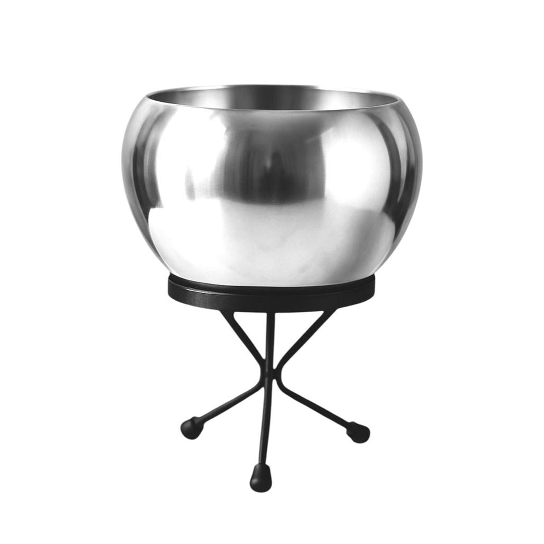 Luna Metal Pot Paired with a Sturdy Black Iron Stand