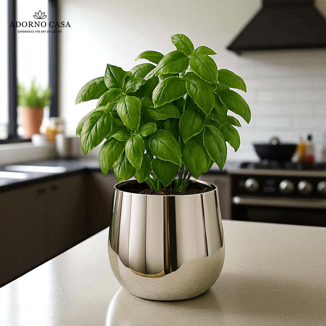Lustre Gold Metallic Finish Accent Metal Vase