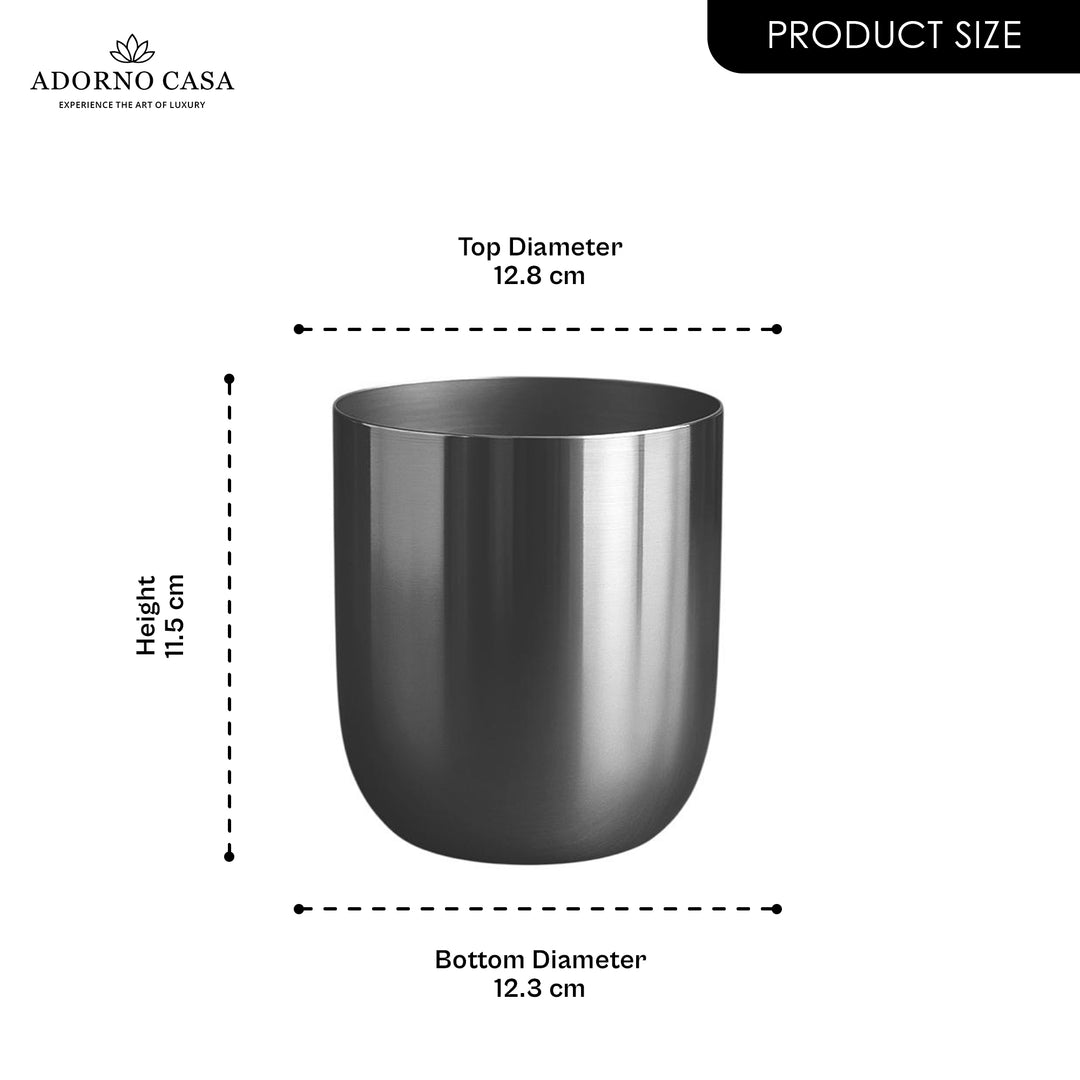 Auric Metal Polished Pots with Minimalist Curves