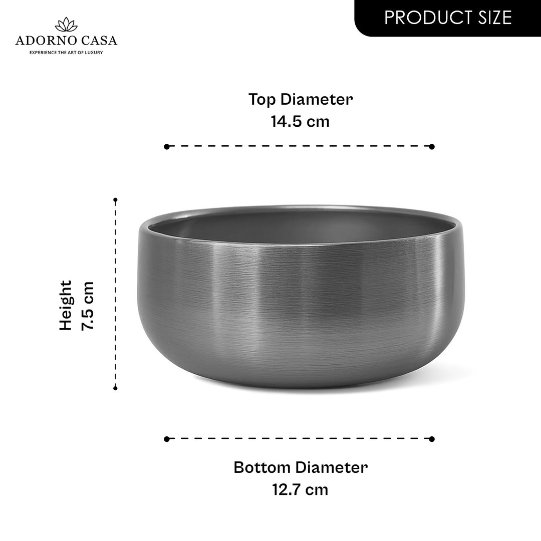 Halo Metallic Finish Rounded Metal Bowl