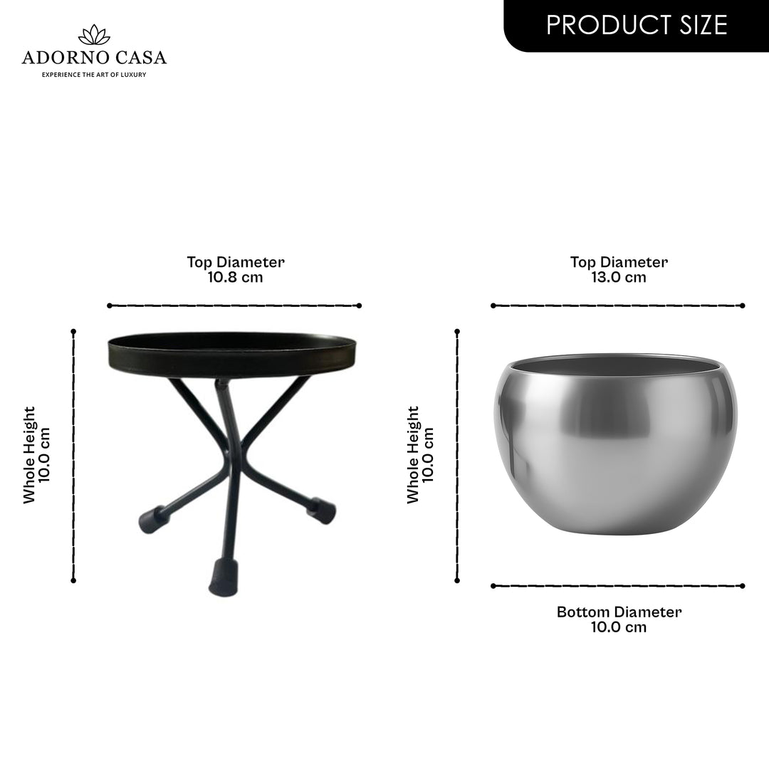Luna Metal Pot Paired with a Sturdy Black Iron Stand