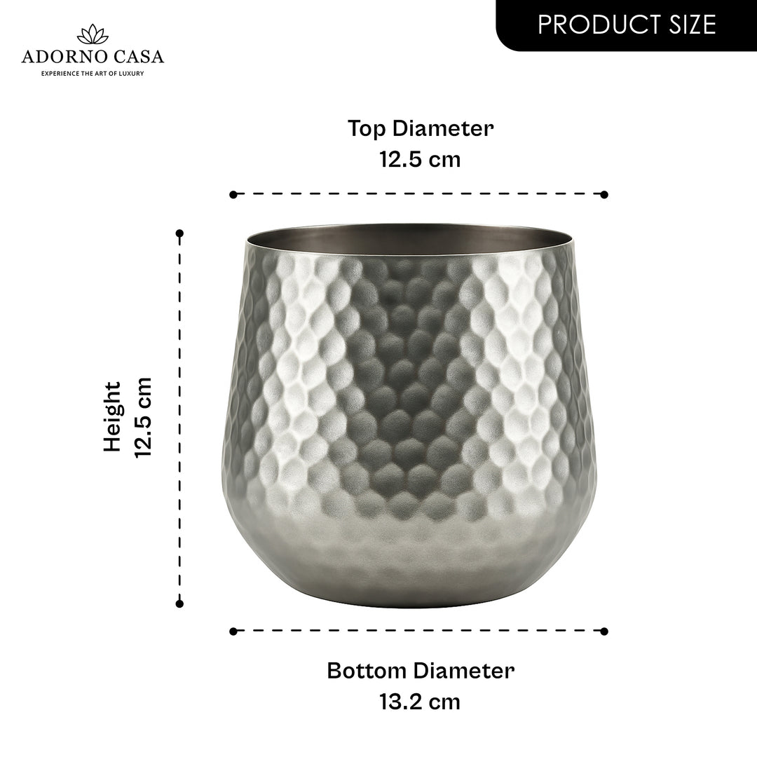 Aurum Hammered Finish Metal Accent Vase
