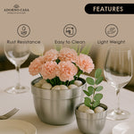 Load image into Gallery viewer, Solis Curved Metallic Finish Metal Planter Set of 2