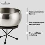 Load image into Gallery viewer, Luna Metal Pot Paired with a Sturdy Black Iron Stand