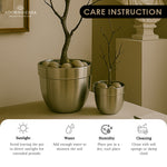 Load image into Gallery viewer, Solis Curved Metallic Finish Metal Planter Set of 2