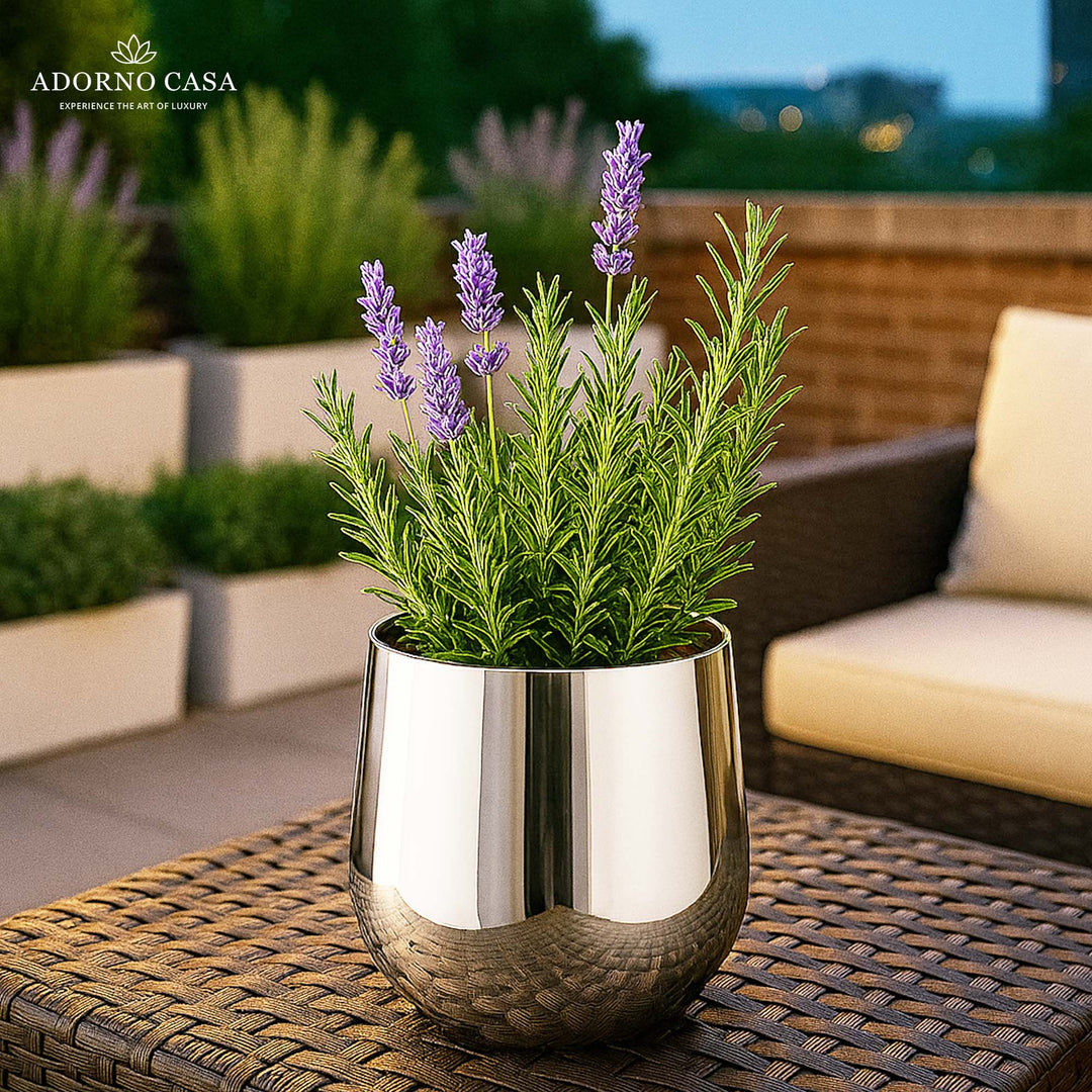 Lustre Gold Metallic Finish Accent Metal Vase