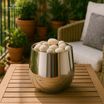Load image into Gallery viewer, Lustre Gold Metallic Finish Accent Metal Vase