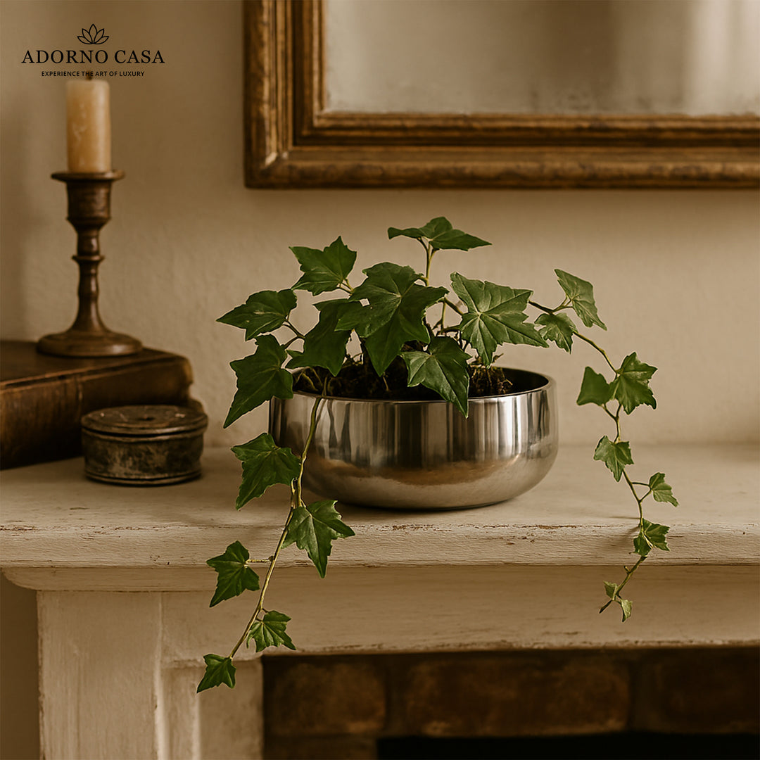 Halo Metallic Finish Rounded Metal Bowl